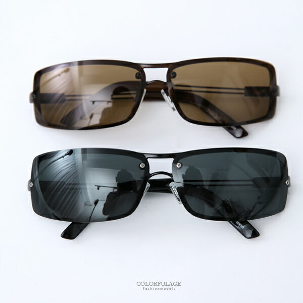 偏光墨鏡正面螺絲鏤空腳架方框偏光太陽眼鏡柒彩年代 Ny411 台灣樂天市場 Line購物