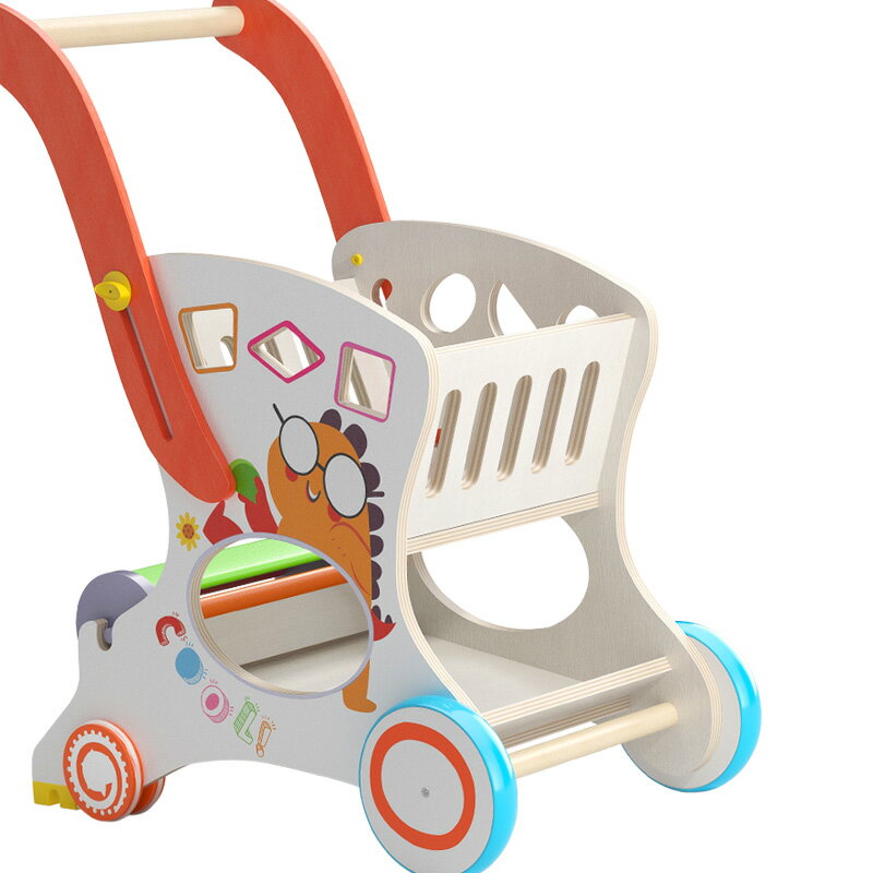 兒童購物車 兒童手推玩具購物車學步木制超市手推車小孩過家家男孩女孩玩具車【MJ191244】