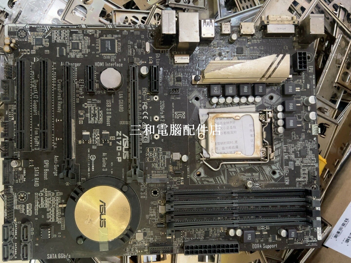 華碩Z170-P主機板 網咖拆機1151針腳CPU DDR4四內存槽 帶M.2 USB3.0 原裝擋板 功能完好無維修 實物拍攝所見即所得