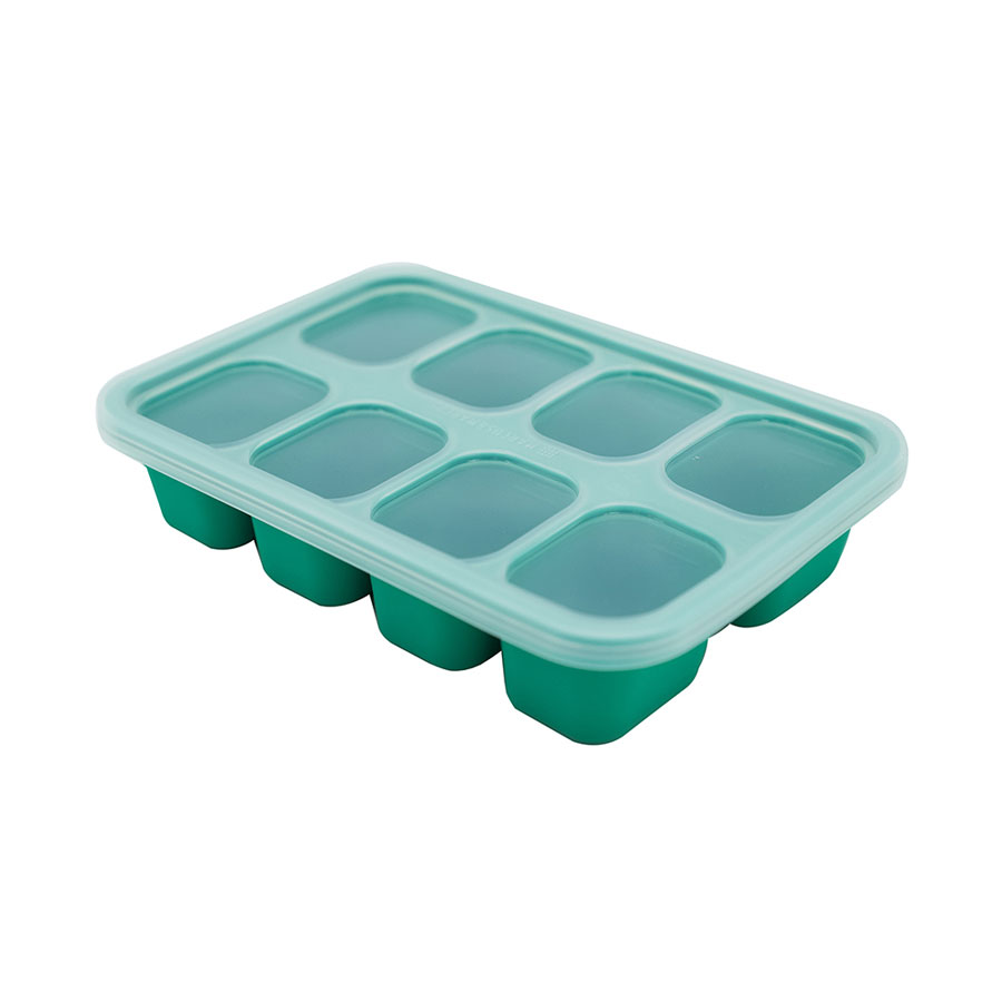 【加拿大 Marcus & Marcus】動物樂園造型矽膠副食品分裝保存盒-8格30ml (綠)