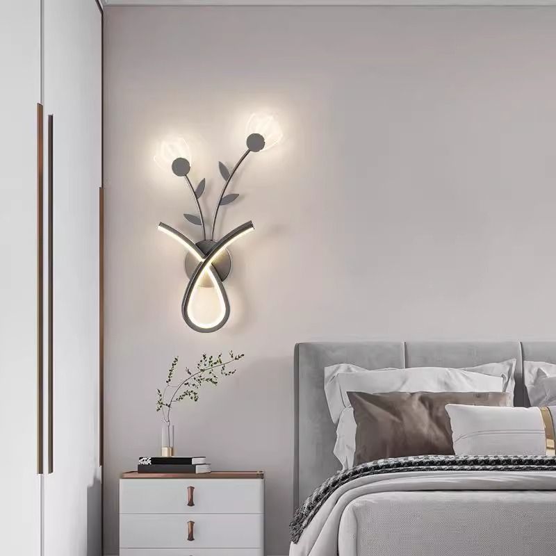 開發票 2024新款現代簡約創意個性背景臥室床頭燈藝術清新浪漫衣帽間燈具