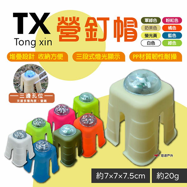【同欣Tong xin】營釘帽-八色 發光帽 青蛙燈 營繩燈 安全錐 三段燈控 野炊 露營 悠遊戶外
