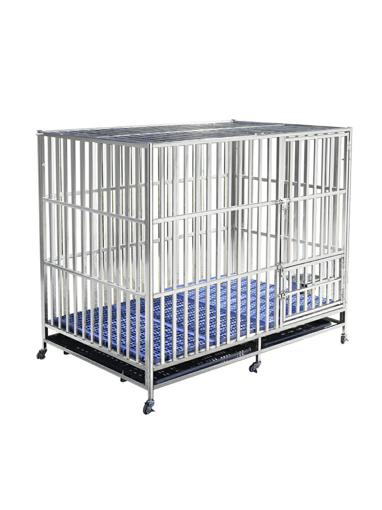【超多款式咨詢客服】304不銹鋼狗籠大型中型犬狗籠子室內小型折疊帶廁所寵物金毛狗窩 5