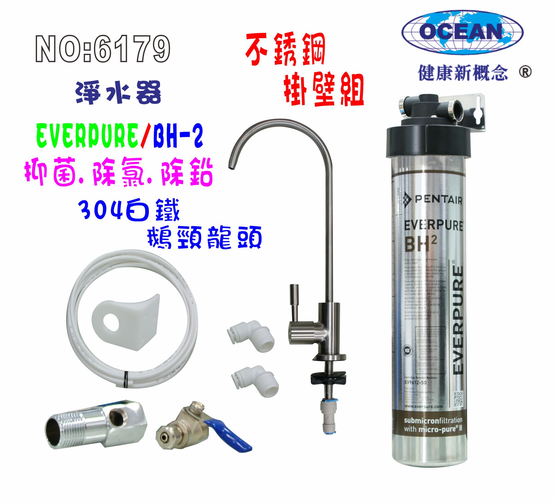 Everpure/BH2淨水器.濾心另售S100、S104、H104、BH2、4C 貨號:6179【七星淨水】