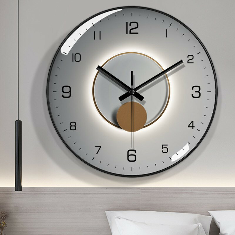 掛鐘 現代簡約時鐘創意鐘表掛鐘客廳家用免打孔靜音掛表大氣石英鐘-快速出貨