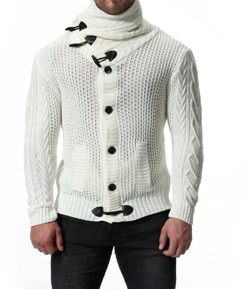 FINDSENSE品牌 秋冬季 新款 韓國 修身 翻領 歐美 純色針織衫 毛衣 外套