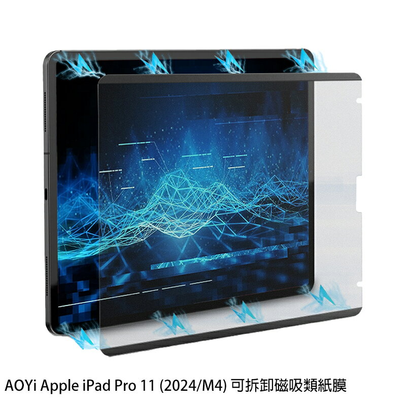 AOYi Apple iPad Pro 11 (2024/M4) 可拆卸磁吸類紙膜 畫紙膜 繪圖膜 霧面膜