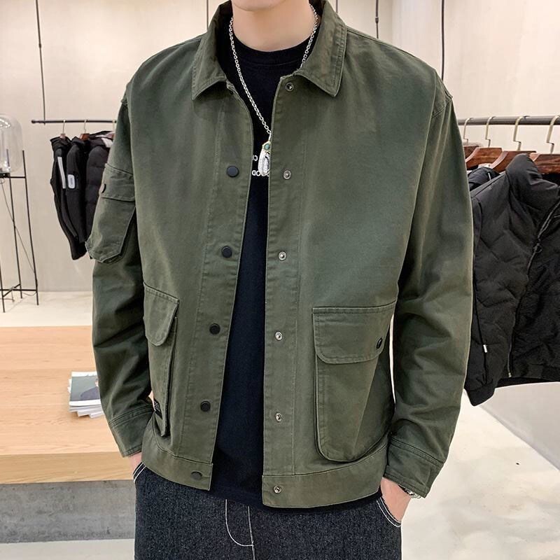 【春上新】男裝外套 休閒外套 男士休閒衣服春秋外套男秋季韓版潮流工裝夾剋男新款男裝秋裝