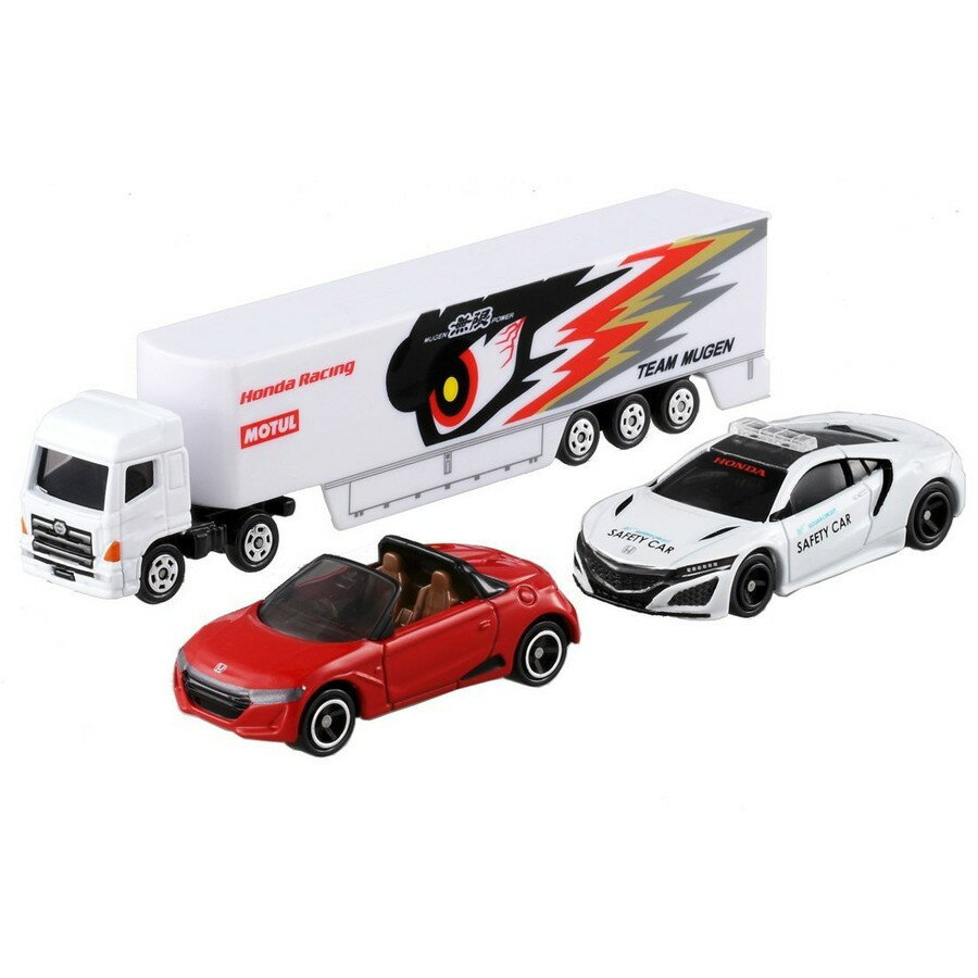 【Fun心玩】TM96455 麗嬰 正版 TOMICA HONDA車組 MUGEN 貨車+NSX鈴鹿+S660 多美小汽車