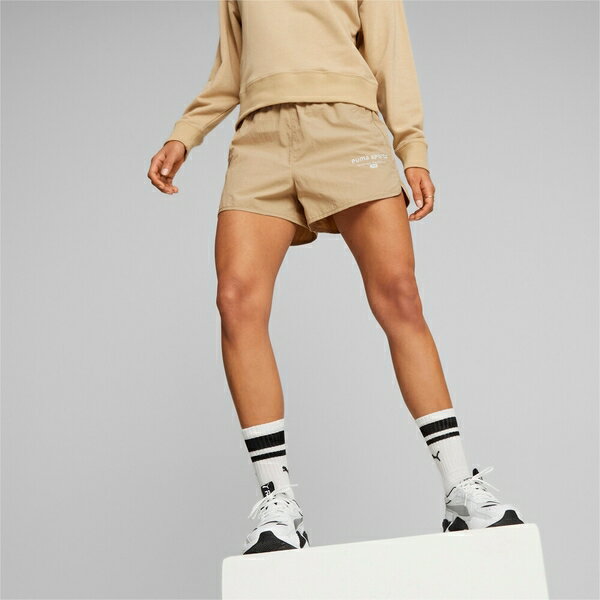 【滿千折百】PUMA 短褲 流行系列 P.TEAM 卡其 休閒 短褲 女 62144184