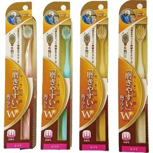 日本製~雙層 6排植絨刷毛 寬幅牙刷 （一組4支)預購品-下單請先詢問到貨日