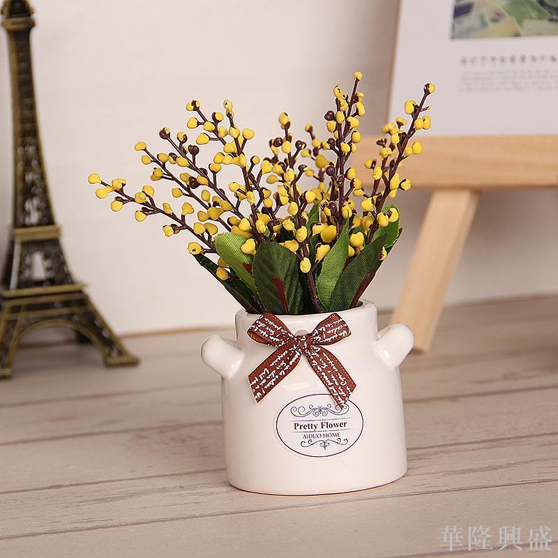 華隆 店鋪辦公室展櫃裝飾模擬盆栽小擺件綠植假花植物客廳模擬花卉