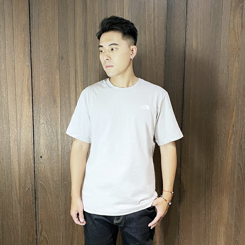 美國百分百【全新真品】The North Face 短袖 棉質 T恤 TNF 上衣 logo 短T 藕粉 DF39