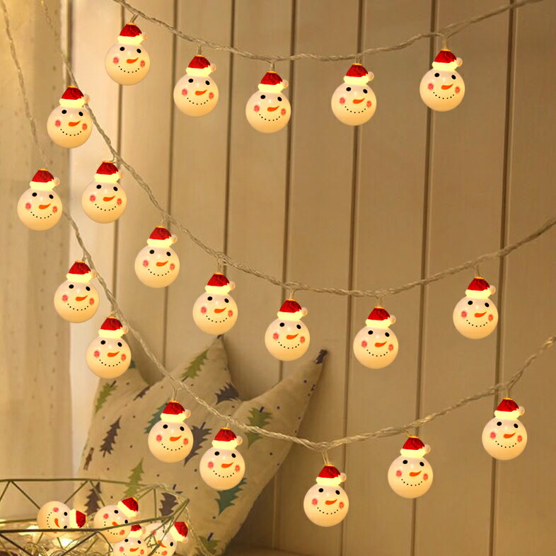 聖誕裝飾 圣誕節裝飾品串燈led裝飾滿天星櫥窗裝飾戶外防水圣誕老人雪人燈 聖誕節禮物