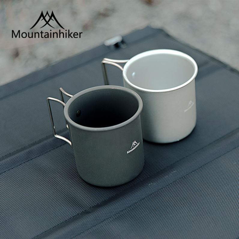 山之客戶外折疊便攜式野餐杯可收攏把手不銹鋼馬克杯登山杯咖啡杯