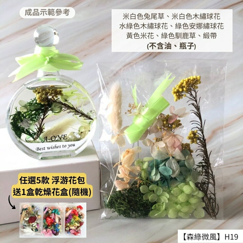 【A-ONE】浮游花DIY花材包 永生 永生繡球 短枝綜合乾花材料 花材 馴鹿草 小花瓣不凋花 米花永生花 H19