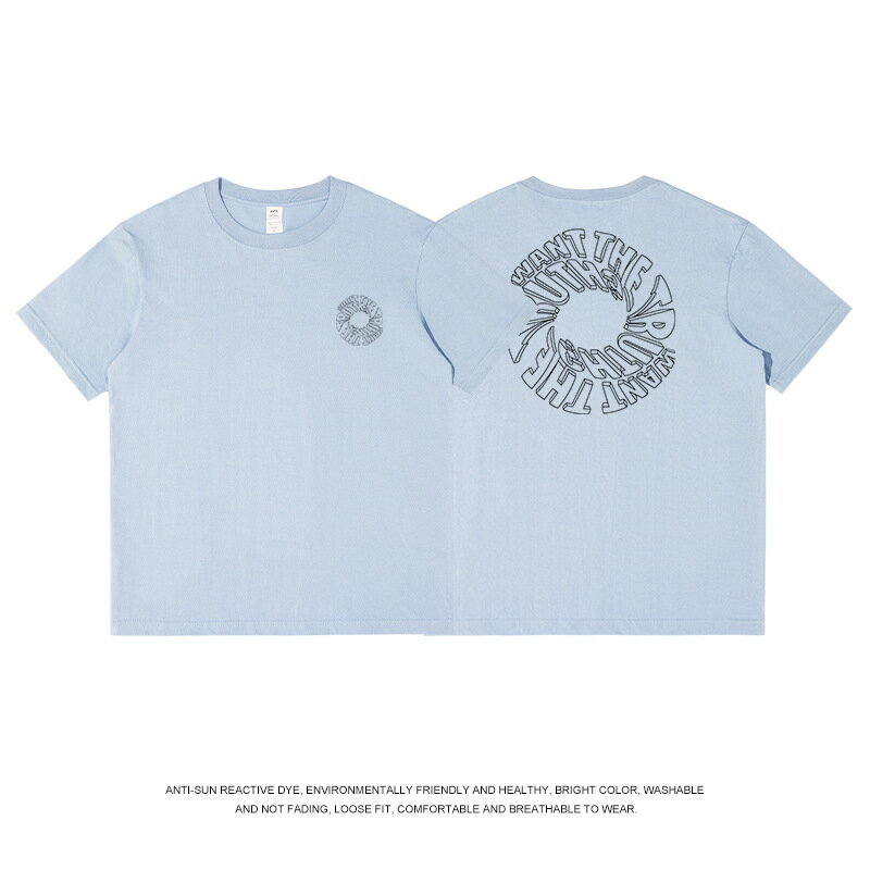 【喜挖】歐美街頭潮人字母印花圓領T恤夏季小眾設計感酷boy穿搭純棉短袖t 0