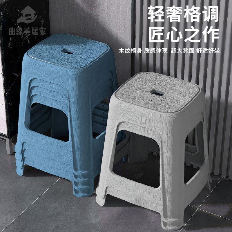 現貨免運！塑膠椅 靠背椅 餐桌椅 椅子 加厚家用塑膠熟膠凳子經濟型客廳餐椅餐桌登成人塑膠高凳板凳方凳