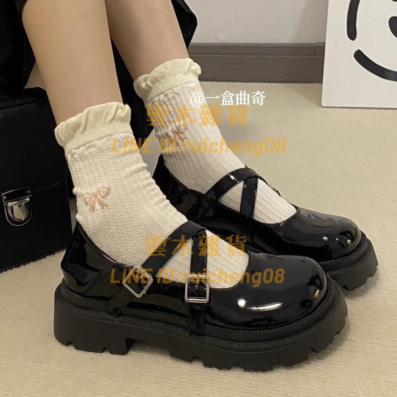 女童小皮鞋春季黑色漆皮瑪麗珍兒童厚底大頭鞋英倫風單鞋【雲木雜貨】