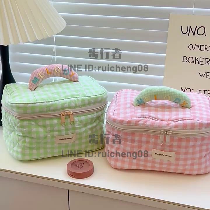 可愛手提化妝包高級感女便攜大容量旅行洗漱包化妝品護膚品收納包【步行者戶外生活館】