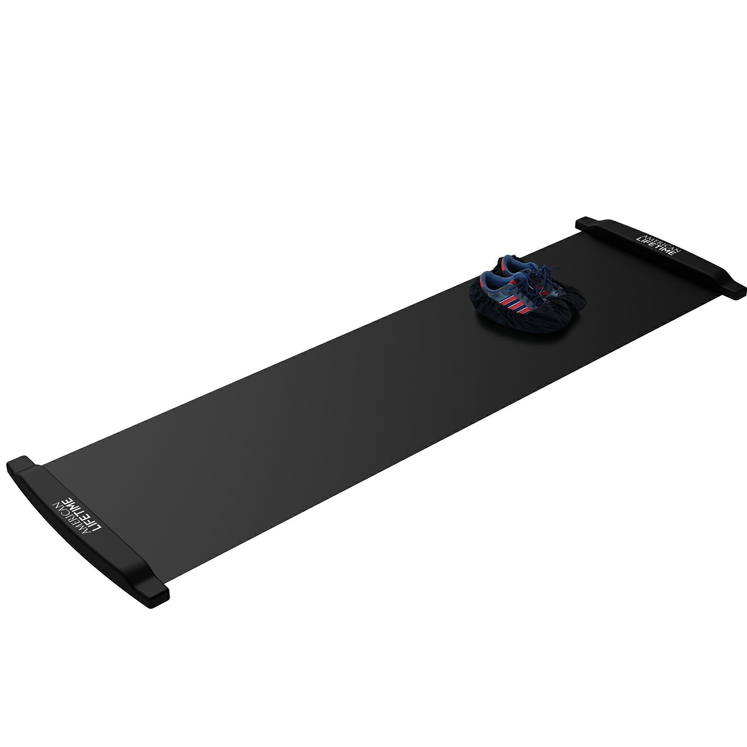 Workout Board for Fitness Training and Therapy with Shoe Booties and Carrying Bag Included 6//7.5 Feet Black//White//Blue American Lifetime Slide Board