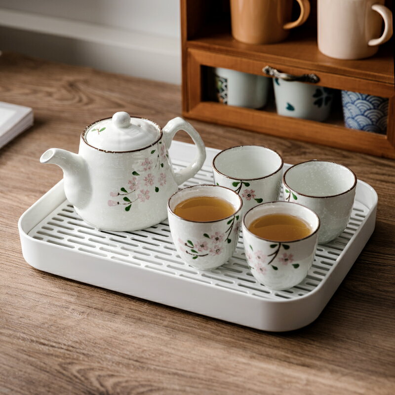 水杯托盤長方形茶盤ins風塑料盤子家用放茶杯餐盤商用端菜小托盤