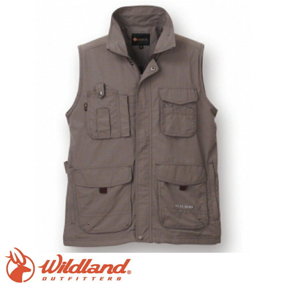 【Wildland 荒野 中性透氣抗UV多口袋背心《深卡灰》】W1705/吸濕快乾/輕薄耐磨/UV30+ 0