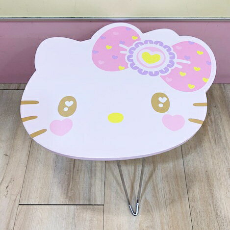 【震撼精品百貨】Hello Kitty 凱蒂貓 三麗鷗HELLO KITTY日本木製頭型摺疊桌-大頭#10281 震撼日式精品百貨