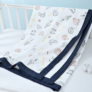四層竹棉新生兒紗布毯嬰兒包被寶寶浴巾空調卡通兒童四季午睡蓋毯