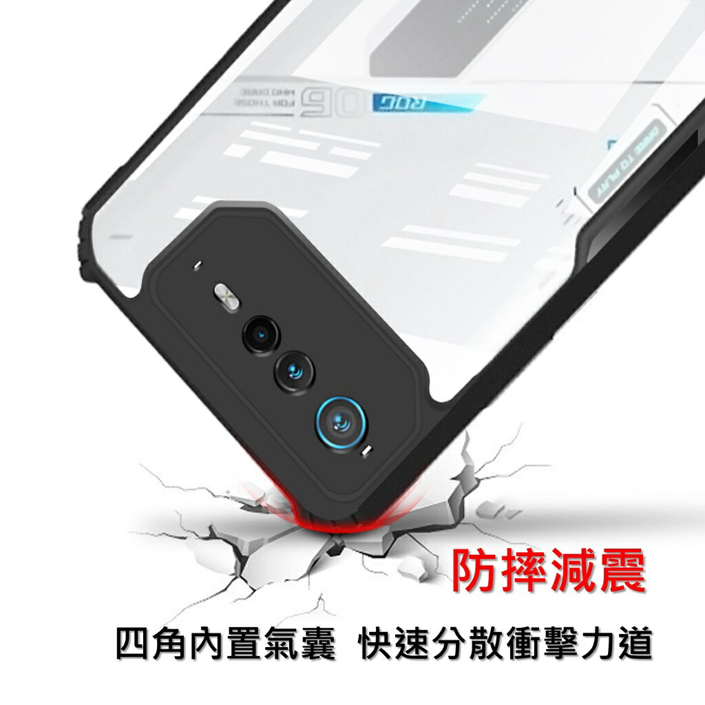 台灣現貨 ROG PHONE 6手機殼 氣囊防摔殼  防摔邊框+透明背板設計 2