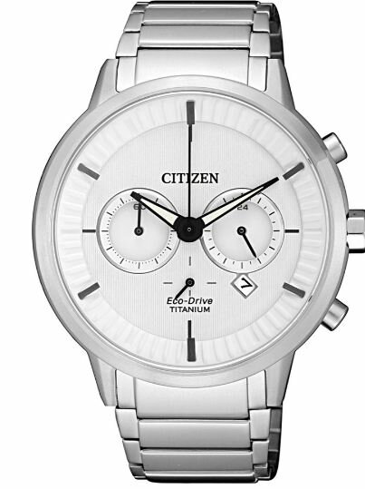 CITIZEN 星辰 光動能 時間光軌 鈦金屬三眼計時腕錶 銀 CA4400-88A 41.5mm