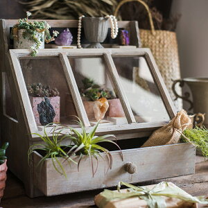 掬涵 法式復古自由風格木盒多功能展示收納柜雜貨餐具首飾文藝
