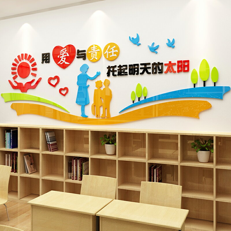幼兒園教室裝飾墻面貼畫亞克力主題墻班級文化墻走廊貼紙墻壁墻貼