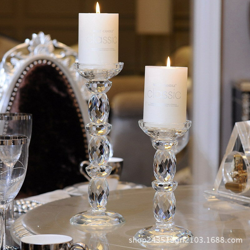 歐式水晶玻璃蠟燭臺燭光晚餐婚慶婚禮燭臺道具餐桌裝飾燭臺擺件