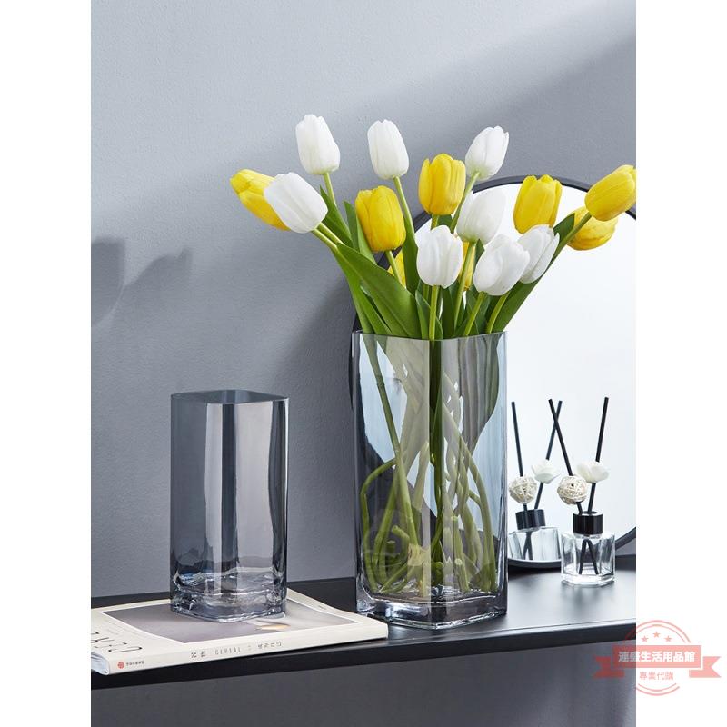 簡約創意北歐ins 風花瓶透明水養玫瑰百合鮮花玻璃插花瓶客廳擺件