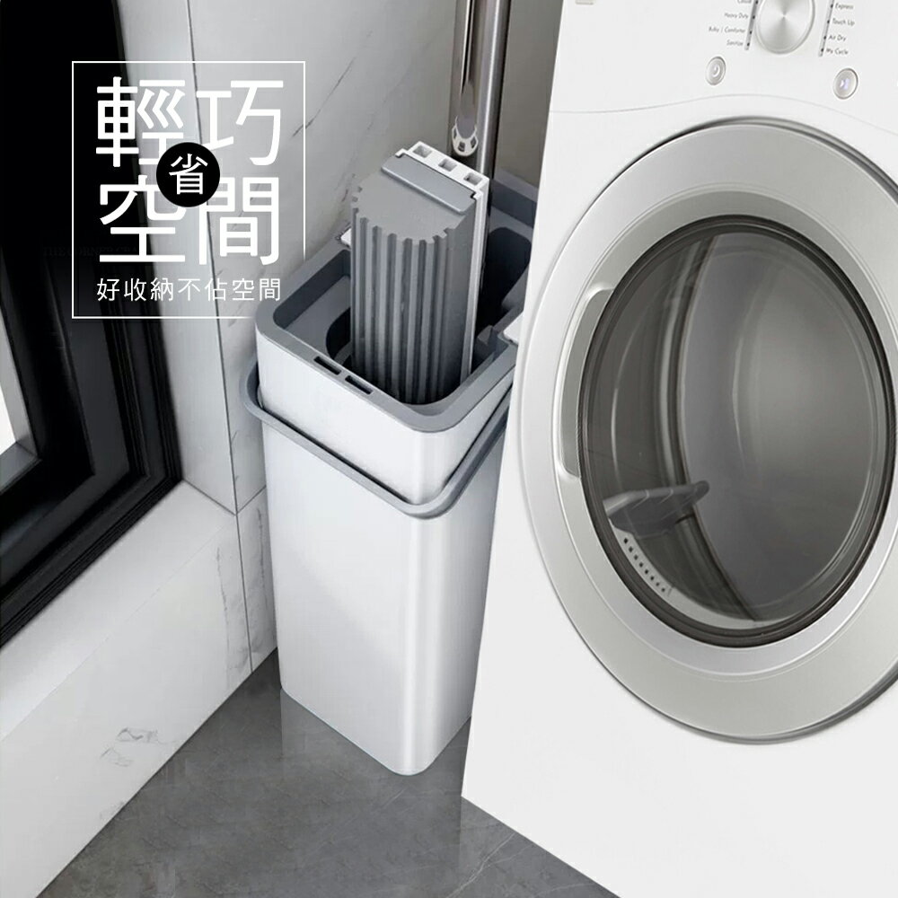 家簡塵除 雙淨拖洗脫乾膠棉拖把組(1拖1桶1替換頭) 2