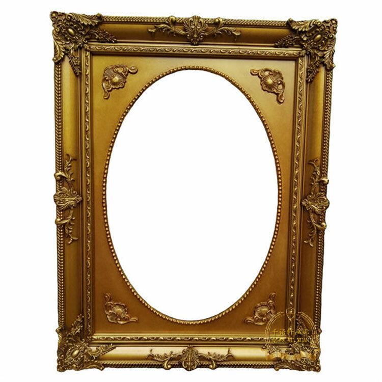 橢圓形油畫外框裝飾掛墻裝裱油畫框浴室鏡子框創意圓形歐式鏡框