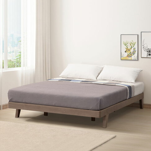 147艾森實木床底-5尺(灰橡色) 實木製造、低甲醛、標準雙人、雙人床架【myhome8居家無限】★APP下單享點數4% 1