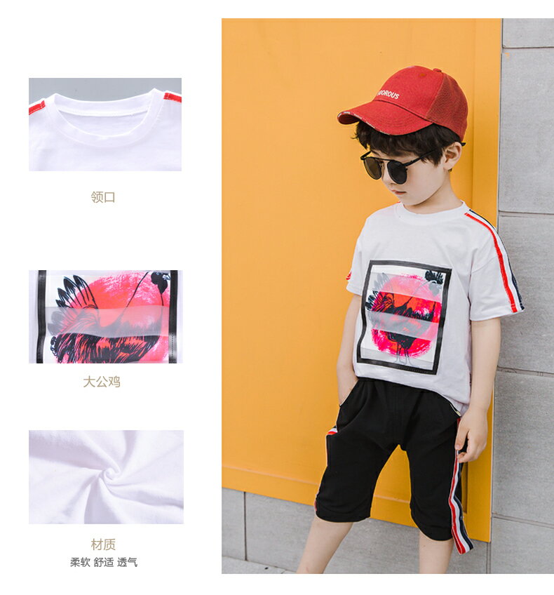 兒童男童夏季套裝新款男孩短袖中小童寶寶春裝韓版帥氣潮童裝 9