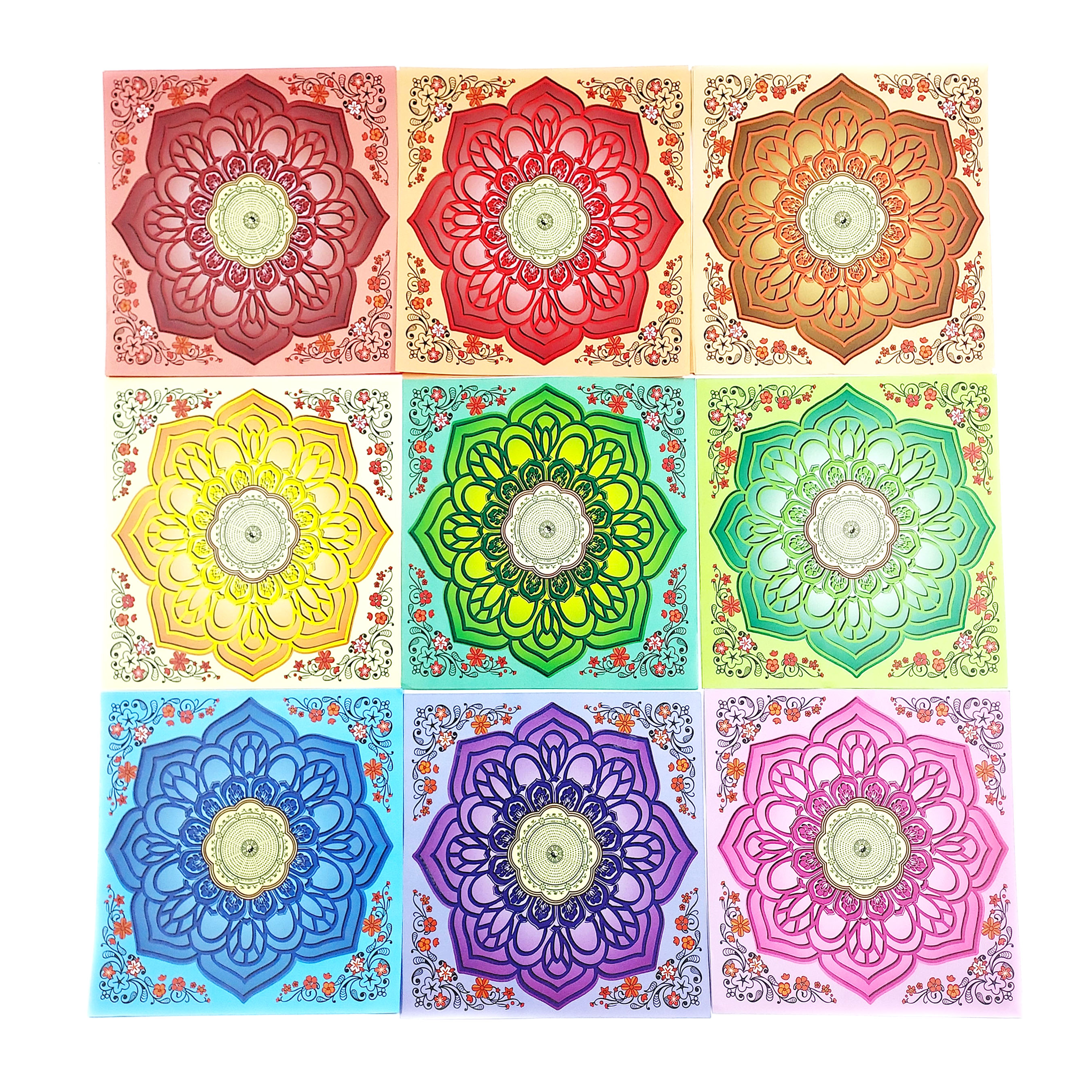 【蓮花紙】九色雙面彩色印刷大悲咒蓮花紙