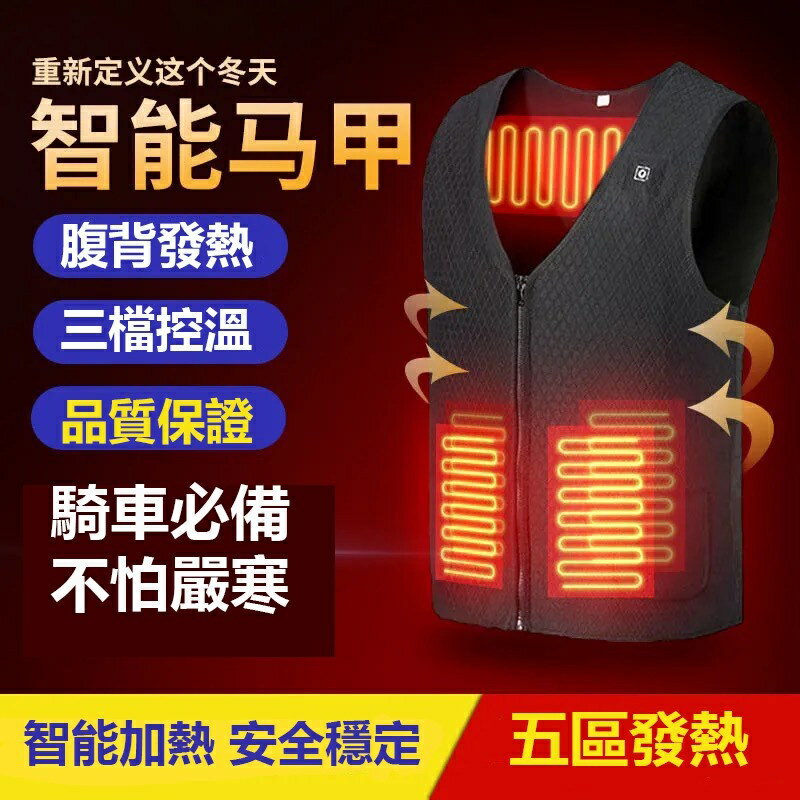 智慧發熱背心 USB充電馬甲 電熱 恆溫可控發熱衣 長輩必備 發熱背心 無袖外套 夾克外套 防風背心