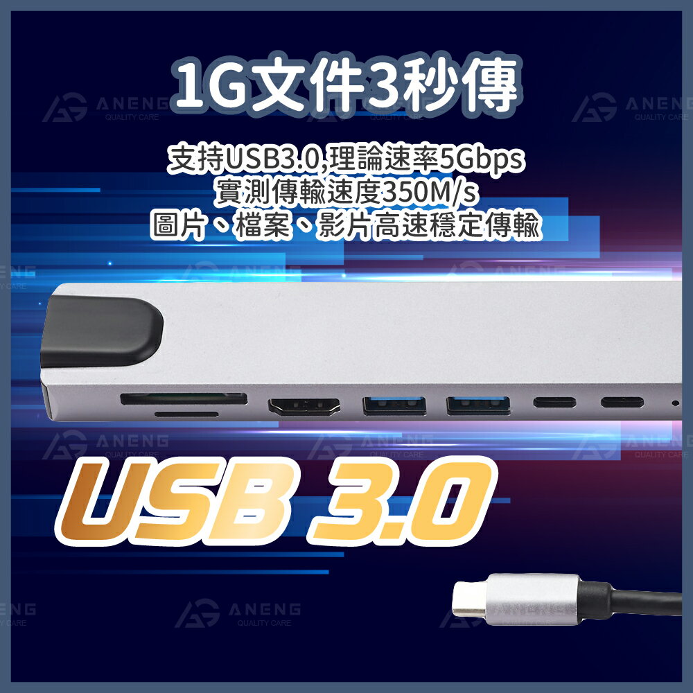 多功能8合1Type C 轉接頭 支援iPhone15 16 HDMI Macbook USB HUB多功能 轉接頭 鋁合金 擴充器 讀卡器集線器 USB 擴展器 2