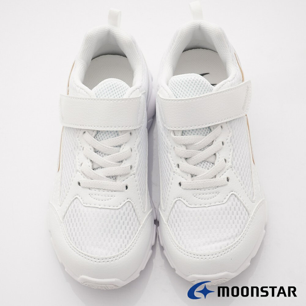 日本月星Moonstar機能童鞋閃電競速衝刺系列3E寬楦競速運動鞋款10351白(中大童段) 4