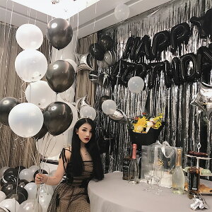 生日布置背景墻網紅成人18歲派對浪漫鋁膜數字氣球場景裝飾套裝1入