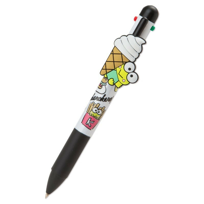 大眼蛙 Keroppi 4色筆-CA，多色筆/多用筆/油性筆/螢光筆/油漆筆，X射線【C379042】