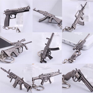 火線武器QBZ95阻擊步槍MP5槍模AK47火麒麟金屬鑰匙扣包包掛件