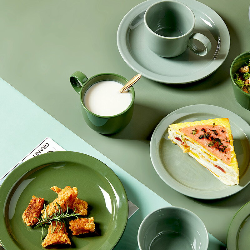 北歐創意一人食餐具家用陶瓷杯碗盤組合單人一套簡約精致情侶碗盤