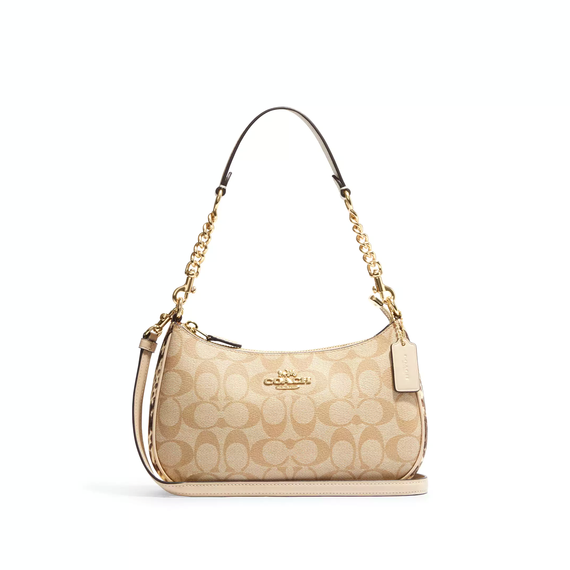 COACH Teri 經典單肩包 小號老花月牙麻將手提斜背包 CC323/CC775【 菲尼斯 國際精品 ★ 疊加現抵$1520 】