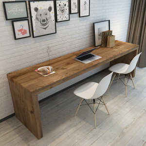 全實木雙人書桌長條桌辦公桌臥室學習式電腦桌椅組合