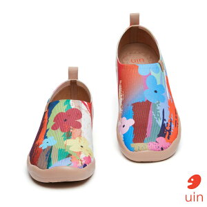 【uin】西班牙原創設計-斑斕夏花彩繪休閒女鞋W1010058(親子女段)